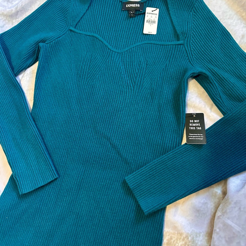 Express Teal Midi Dress - Picture 4 of 4